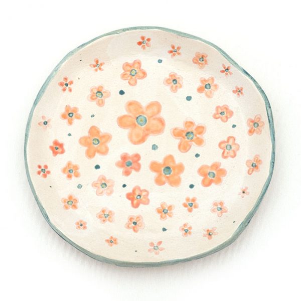 Rustikal Platte mit Blumen