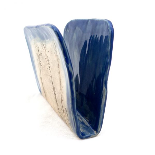 Blaue Keramik Serviettenhalter – Bild 3