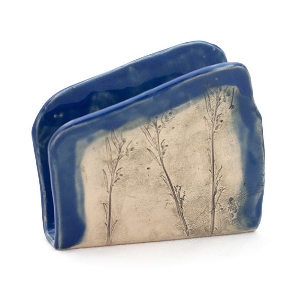 Blaue Keramik Serviettenhalter