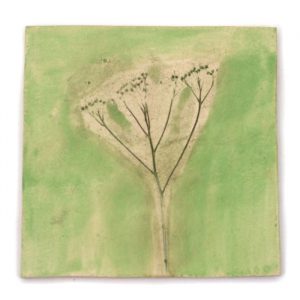 Dekor mit Blumenmotiv Frühlingsgrün Fliesen