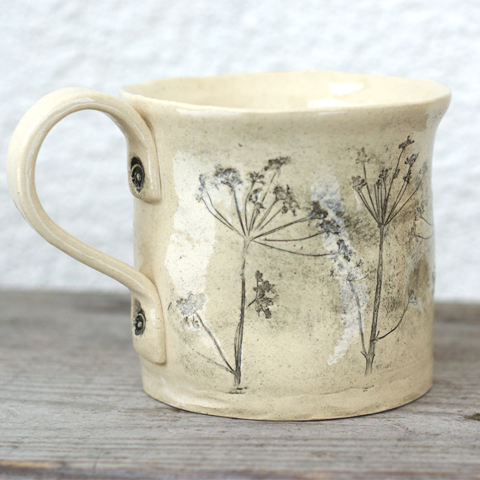 Duży ręcznie wykonany kubek XL ceramiczny unikatowy naturalna glina